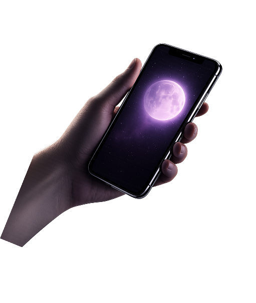 Painel de controle MoonStudio no celular